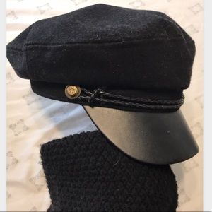 BLACK LEATHER HAT